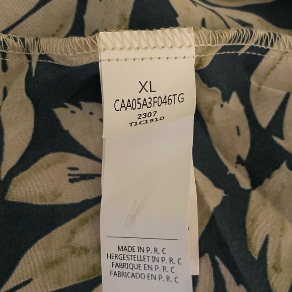 Cupshe Tunic Dress Swim Cover size XL blue and cream tropical print, coastal - Picture 4 of 8